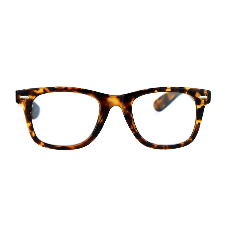 SA106 Retro Horn Rim Multi 3 Focus Progressive Reading Glasses Tortoise 1.75 - Image 1