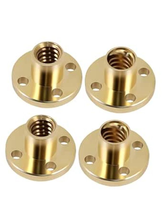 Copper Trapezoidal Screw Nuts 4pcs for CNC Printer Stepper Motor Tool Rail Easy Install - Image 1