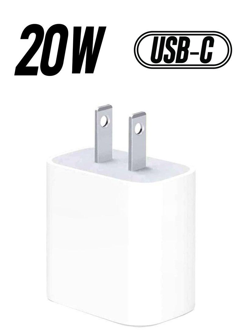 ابل  محول طاقة بسنين ومنفذ USB-C بقوة 20 وات أبيض - Image 1