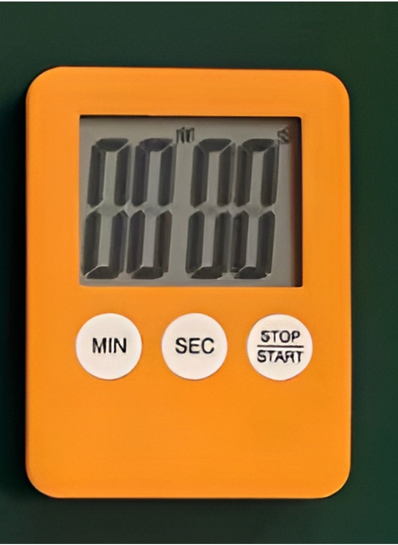 AROAQ Digital Timer, 1pc Small Count Down/up Clock with Magnetic Attachment, Big LCD Display Loud Sounds Minute Second Kitchen Timer for Games, Cooking, Classroom, (Orange)  - Image 1