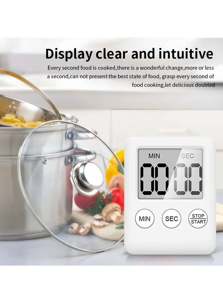 AROAQ Digital Timer, 1pc Small Count Down/up Clock with Magnetic Attachment, Big LCD Display Loud Sounds Minute Second Kitchen Timer for Games, Cooking, Classroom, (Orange)  - Image 2