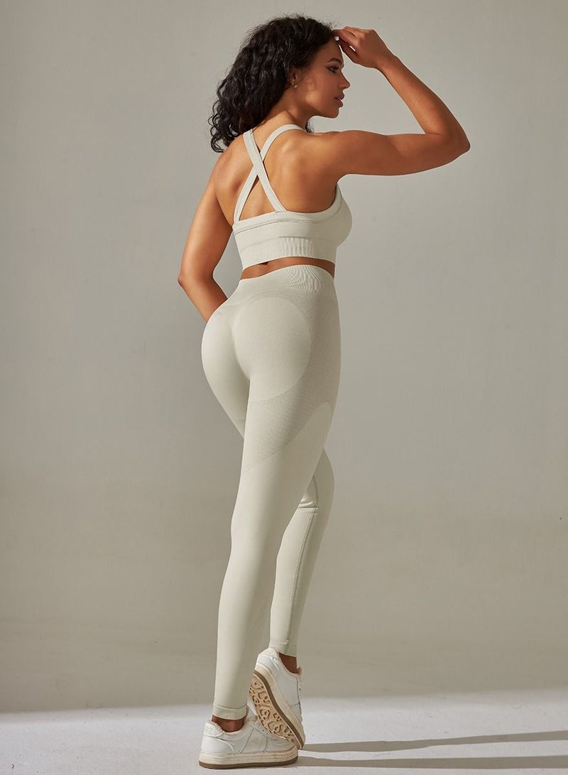 Loquat Yoga Tight Fitting Stretch Soft Sets Grey - Image 1