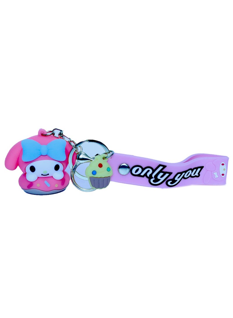general Elegant Disney  Melody Only you Keychain for Kids Soft Silicone Cute Cartoon Key Chains Girls and Boys Bag Key Holder Rings Accessories. - Image 3