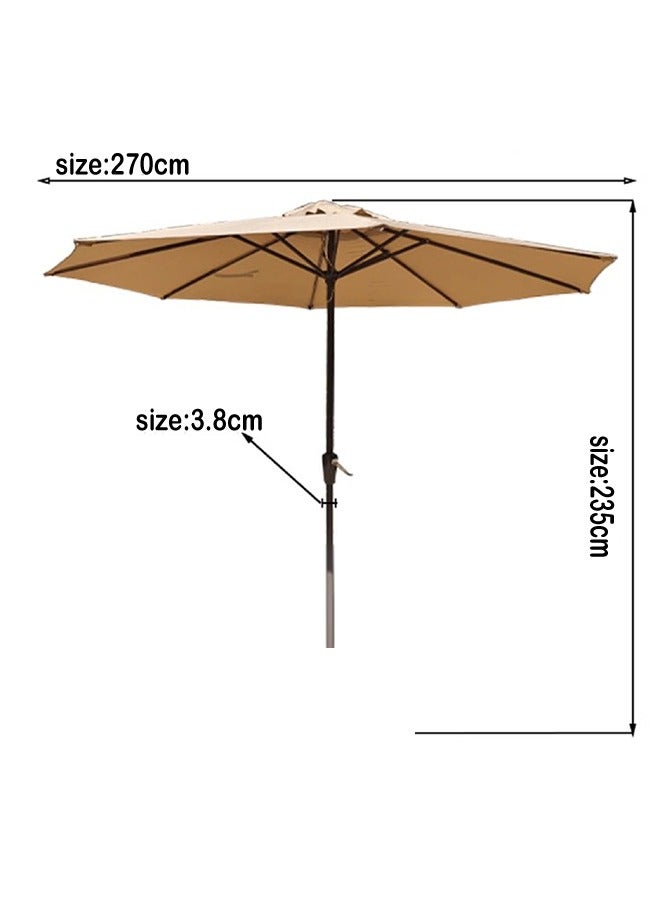 Broyhome Patio Outdoor Umbrella  9ft Round Water Proof Umbrella Portable Tilt  with Garden Pool Beach  Heavy Duty Wind  - Image 2