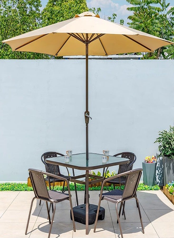 Broyhome Patio Outdoor Umbrella  9ft Round Water Proof Umbrella Portable Tilt  with Garden Pool Beach  Heavy Duty Wind  - Image 3
