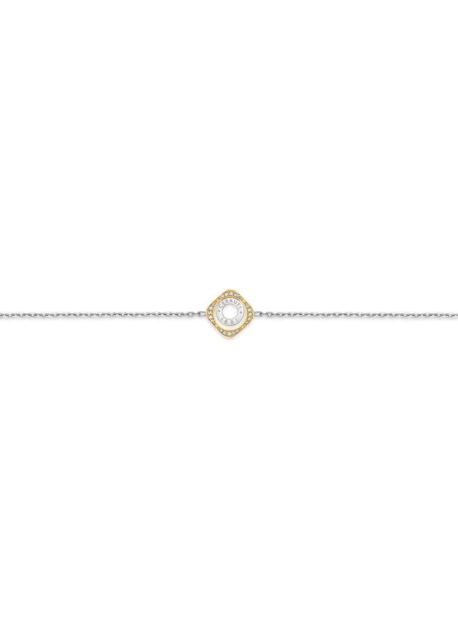 CERRUTI 1881 Leadri Silver Gold Plated Stainless Steel Chain Bracelet for Women 170mm