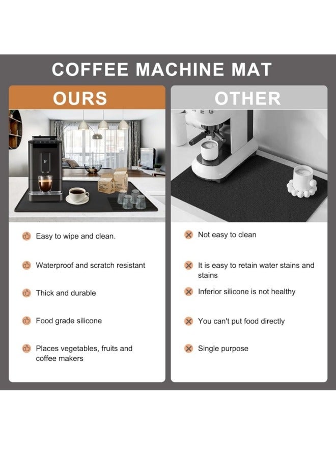 حصيرة قهوة سيليكونية، إكسسوارات بار القهوة، حصيرة بار القهوة، إكسسوارات المطبخ، إكسسوارات محطة القهوة، صينية قهوة، صينية سيليكونية، حصيرة آلة القهوة، صينية قهوة للطاولة - Image 3