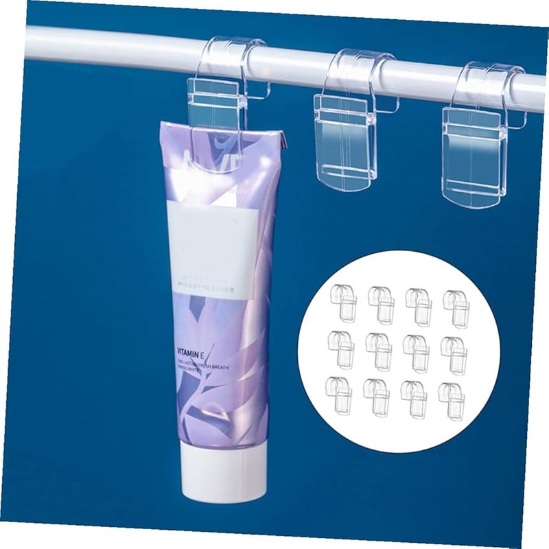 Uonlytech 12 Pack Transparent Plastic Hanging Clips For Bathroom Towel And Laundry Organization - Image 3