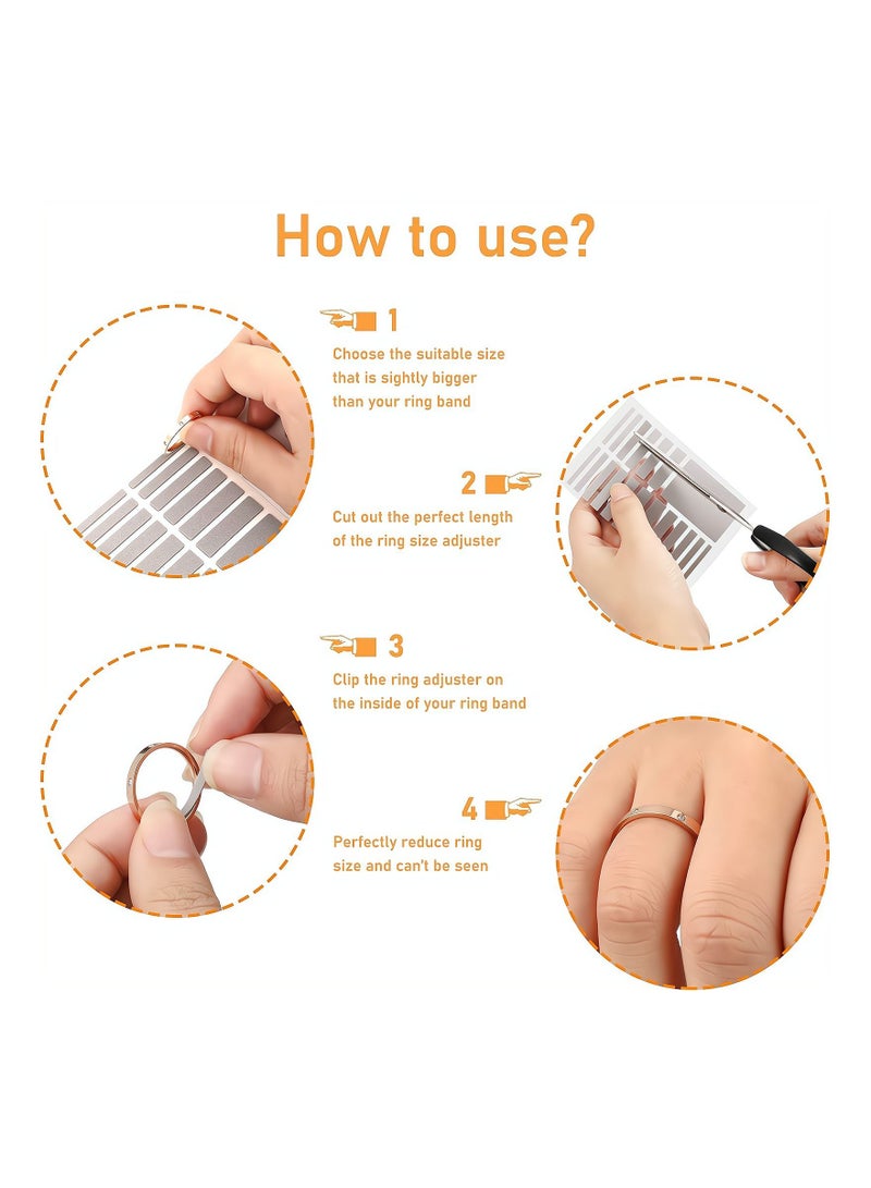 KASTWAVE Invisible Ring Size Adjuster 6 Sheets / 114 Pieces Loose Ring Sizer Jewelry Ring Guard Ring Smaller Spacer Loose Ring Tightener Ring Fixed Piece for Preventing Ring from Loosening and Slipping Off - Image 3