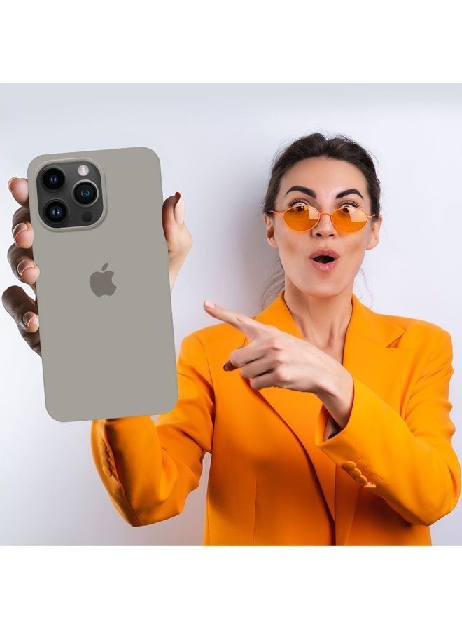 NIBEMINENT Silicone Case Cover Liquid Gel Soft Ultra Slim Shockproof Back Full Body Protection For Apple iPhone 14 Pro Max 6.7 inch Grey - Image 4