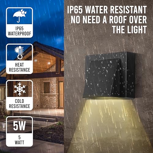 Gesto 5W Waterproof Led Wall Light for Home Decoration – Up Down 1-Way LED Wall Lamp | IP65 Outdoor Fancy Wall Lights for Balcony,Gate,Elevation,Garden,Patio | Decorative Wall Mount Light -Pack of 1 - Image 2