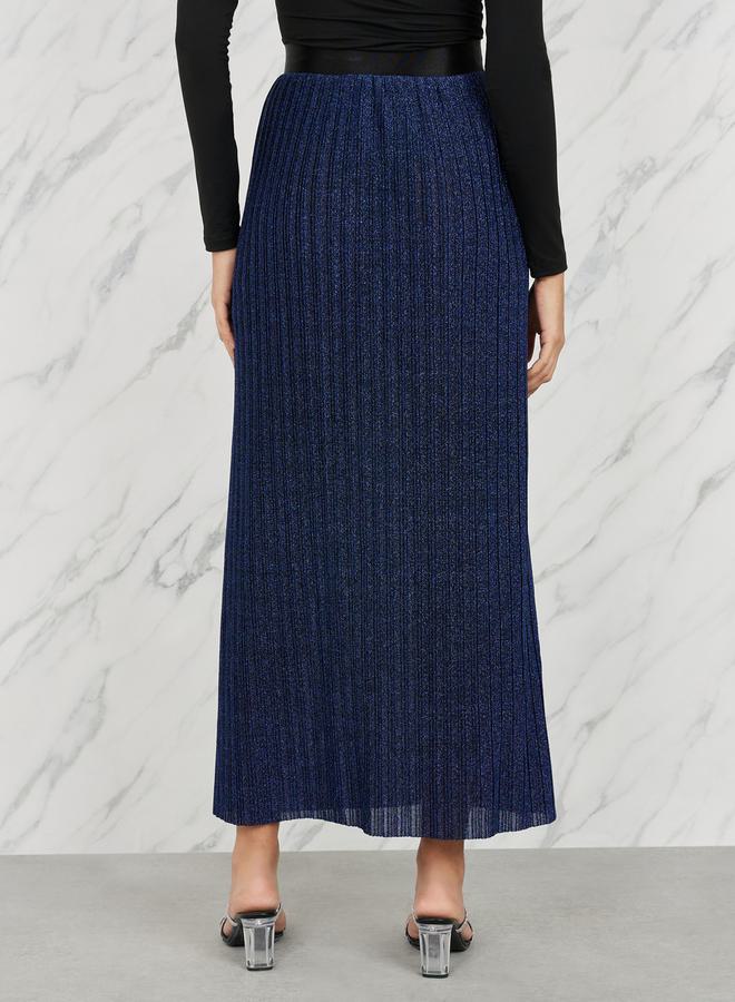 Styli Shimmer Plisse Maxi Skirt  - Image 4