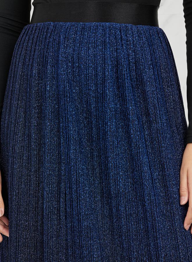 Styli Shimmer Plisse Maxi Skirt  - Image 3