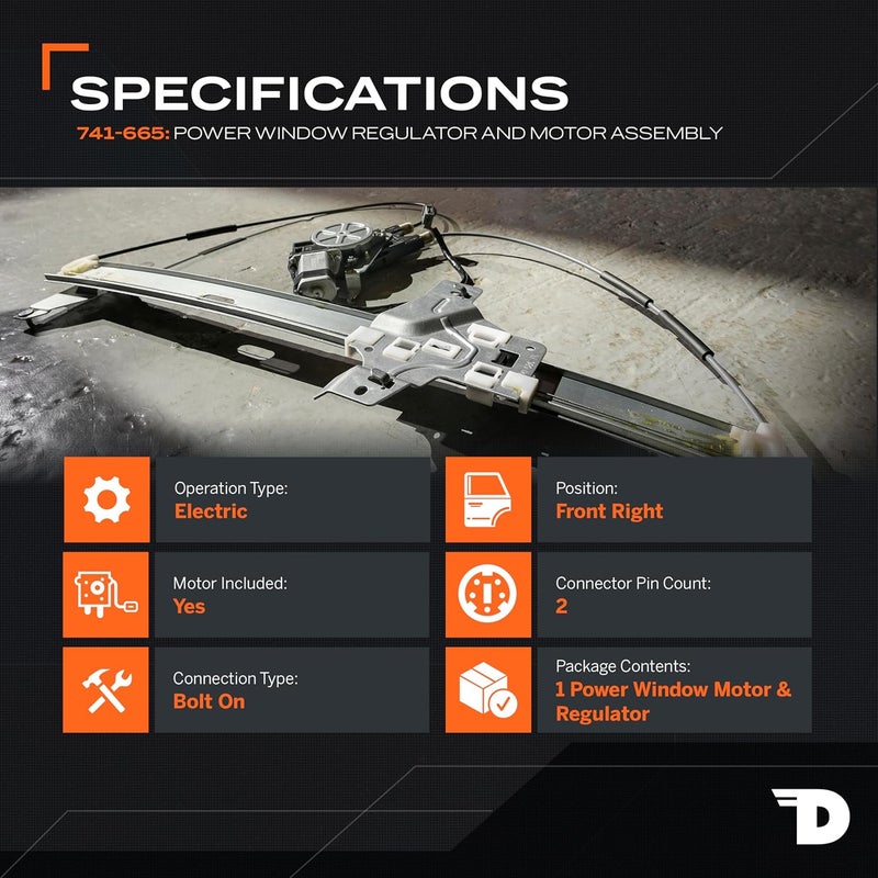 Dorman 741-665 Front Passenger Side Power Window Regulator and Motor Assembly for Ford/Mercury - Image 2