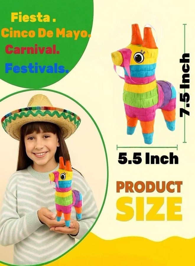 GIFTEXPRESS 12pc Value Pack Mini Donkey Piñatas 7.5x5.5", Rainbow Party Decoration for Cinco De Mayo, Fiestas, Taco, Llama Birthday, Carnival, Classroom & Table Centerpiece Party Favor - Image 4