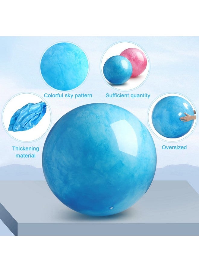 Jadive قطعتان من الكرات المطاطية المطاطية مقاس 24 بوصة، كرات مطاطية مطاطية عملاقة كبيرة الحجم مع مضخة هواء للأطفال للعب على الشاطئ والأنشطة الداخلية والخارجية، باللون الأحمر والأزرق - Image 4