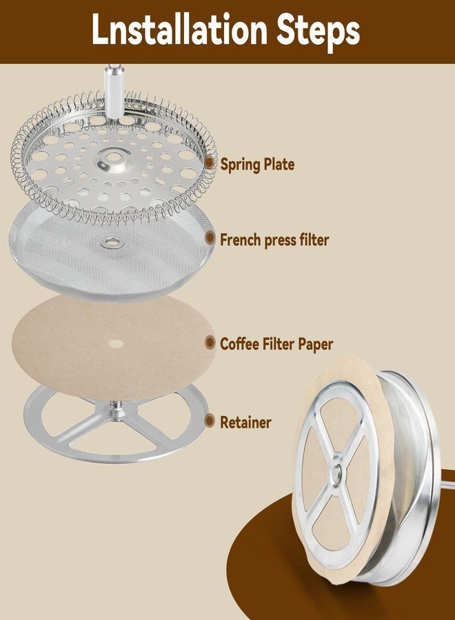 brikinte 100Pcs Disposable Coffee Filters Compatible with Veken 34oz, Percolator Filters for Cafe Du Chateau 34oz Coffee Maker, Utopia Kitchen 34oz French Press - Image 4