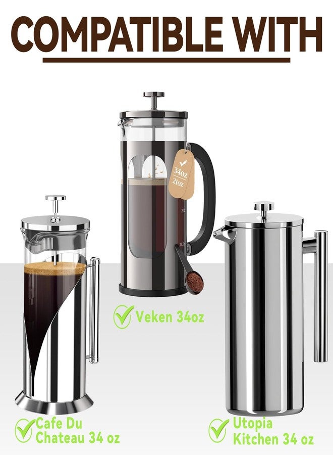 brikinte 100Pcs Disposable Coffee Filters Compatible with Veken 34oz, Percolator Filters for Cafe Du Chateau 34oz Coffee Maker, Utopia Kitchen 34oz French Press - Image 2