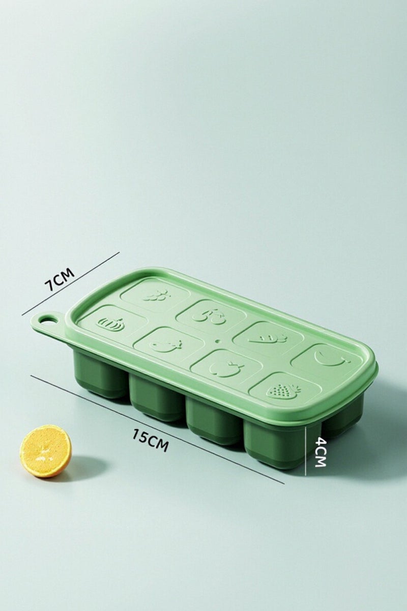 8-Compartment Ice Cube Tray – Baby Food-Grade, BPA-Free, Non-Toxic, Easy Release & Stackable, Quick Clean - Image 1
