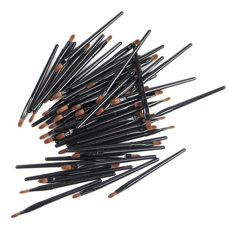 UTENEW 50 Pieces Lip Brushes, Pro Multifunctional Makeup Brush, Lipstick Gloss Wands Applicator Cosmetic Tool Kits, Black - Image 3