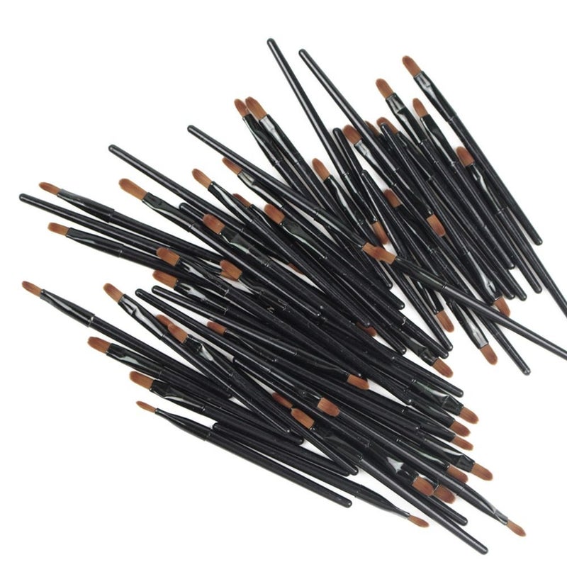 UTENEW 50 Pieces Lip Brushes, Pro Multifunctional Makeup Brush, Lipstick Gloss Wands Applicator Cosmetic Tool Kits, Black - Image 1