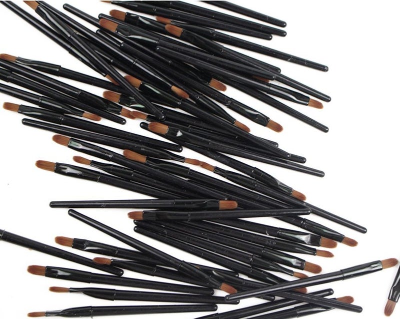 UTENEW 50 Pieces Lip Brushes, Pro Multifunctional Makeup Brush, Lipstick Gloss Wands Applicator Cosmetic Tool Kits, Black - Image 2