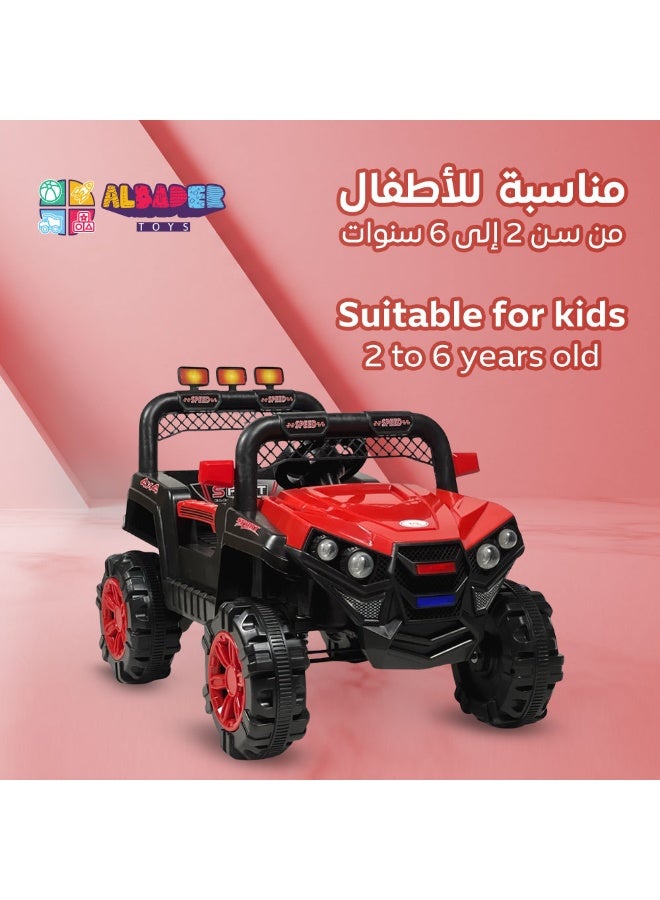 ALBADER Electric Car Mini Jeep With 12V Battery, 2 Motors, Car With Remote Control, Kids Car With Led Lights, Ride On Car With Music Efficts, 3 Speeds, Mini Car Suitable For Kids 2-6 Years - Image 3