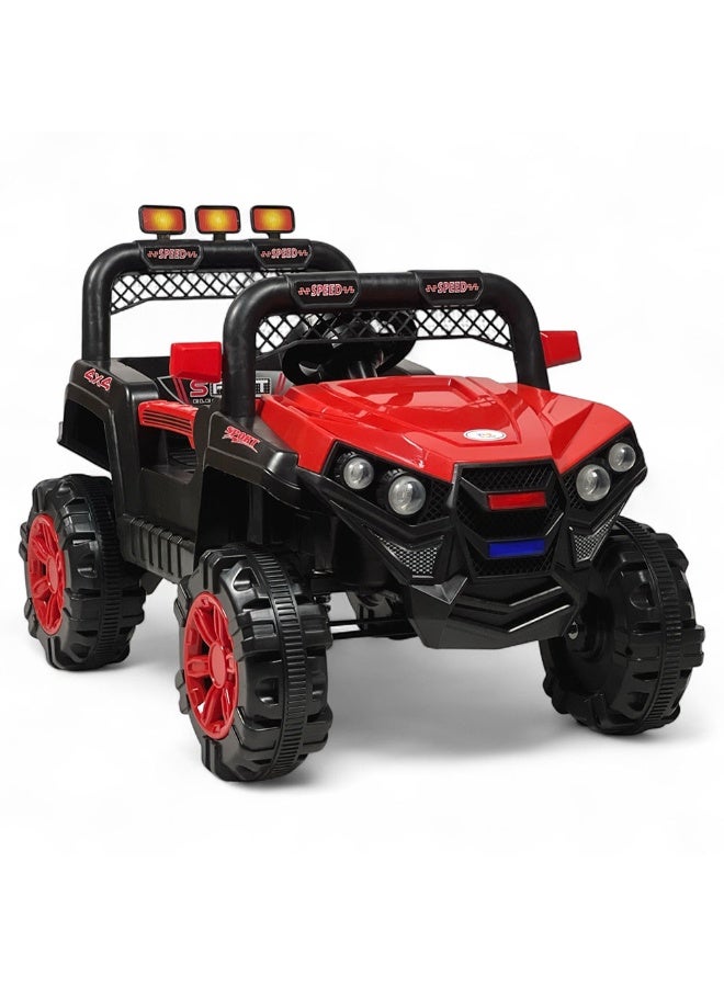 ALBADER Electric Car Mini Jeep With 12V Battery, 2 Motors, Car With Remote Control, Kids Car With Led Lights, Ride On Car With Music Efficts, 3 Speeds, Mini Car Suitable For Kids 2-6 Years - Image 1