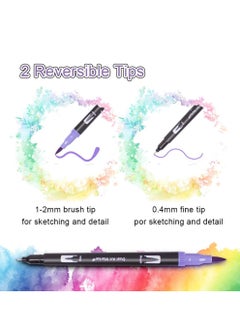 Generic 100 Color Pens Art Watercolour Pens Colouring Pens, Dual Tip Brush Pens Art Markers Fineliner Water Color Drawing Pens  - Image 3