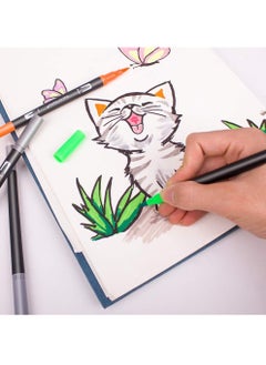 Generic 100 Color Pens Art Watercolour Pens Colouring Pens, Dual Tip Brush Pens Art Markers Fineliner Water Color Drawing Pens  - Image 5