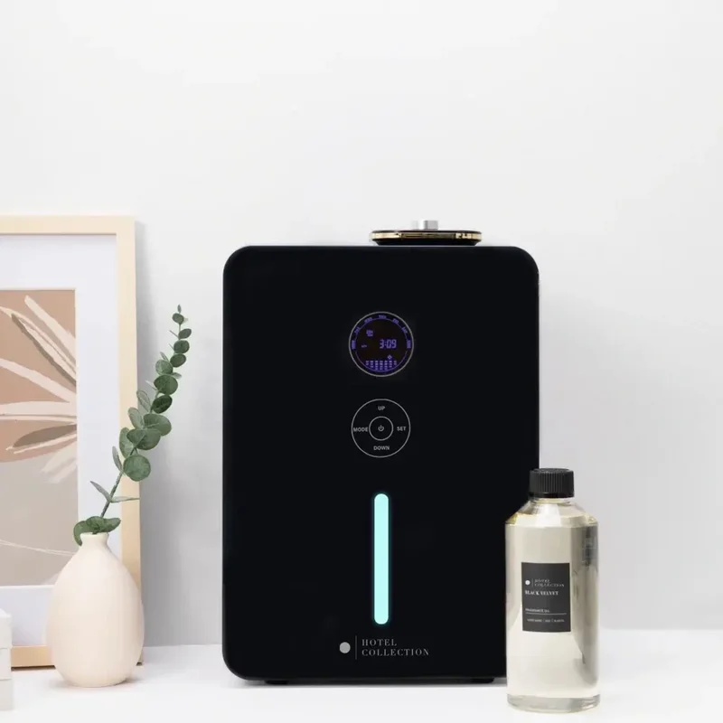 Hotel Collection  Villa Scent Diffuser HVAC System or Stand Alone Fragrance Oil Diffuser Heatless, Waterless, Smart Timer, No Residue, Security Home Decor, Essential Oils 1800 sq ft, Black  | Best Price UAE
