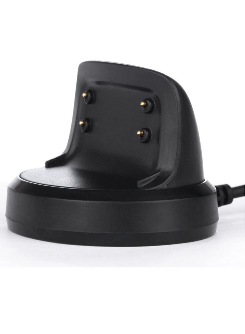 Captaintech USB Charging Dock Uitable for Samsung Gear Fit 2 SM-R360 / Gear Fit 2 Pro SM-R365 Smart Watch Charger Wireless, Charging Base Black - Image 1