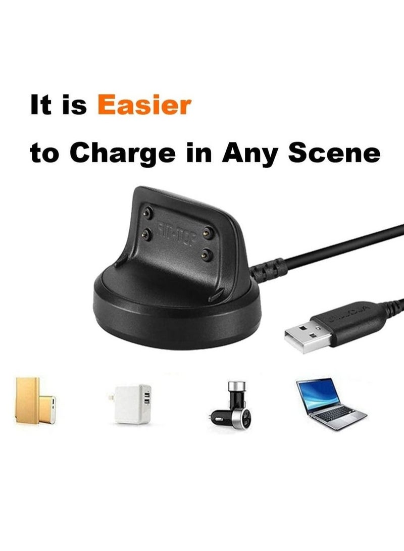 Captaintech USB Charging Dock Uitable for Samsung Gear Fit 2 SM-R360 / Gear Fit 2 Pro SM-R365 Smart Watch Charger Wireless, Charging Base Black - Image 4