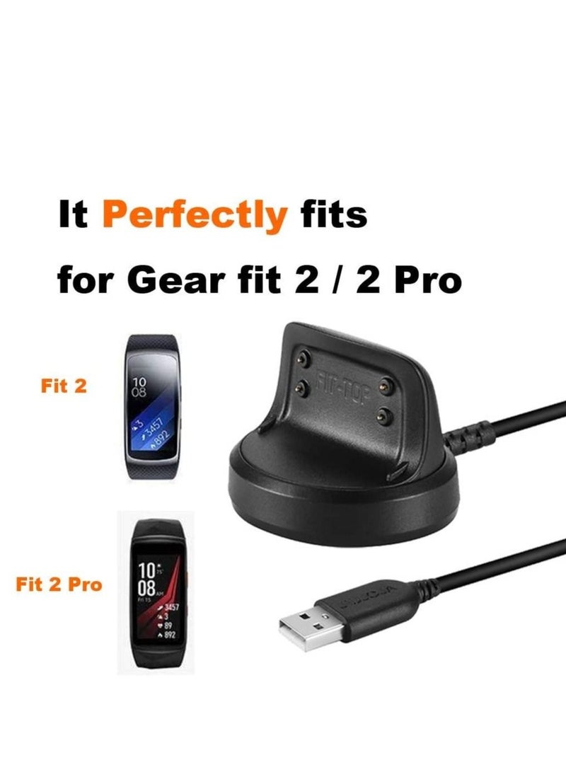 Captaintech USB Charging Dock Uitable for Samsung Gear Fit 2 SM-R360 / Gear Fit 2 Pro SM-R365 Smart Watch Charger Wireless, Charging Base Black - Image 3