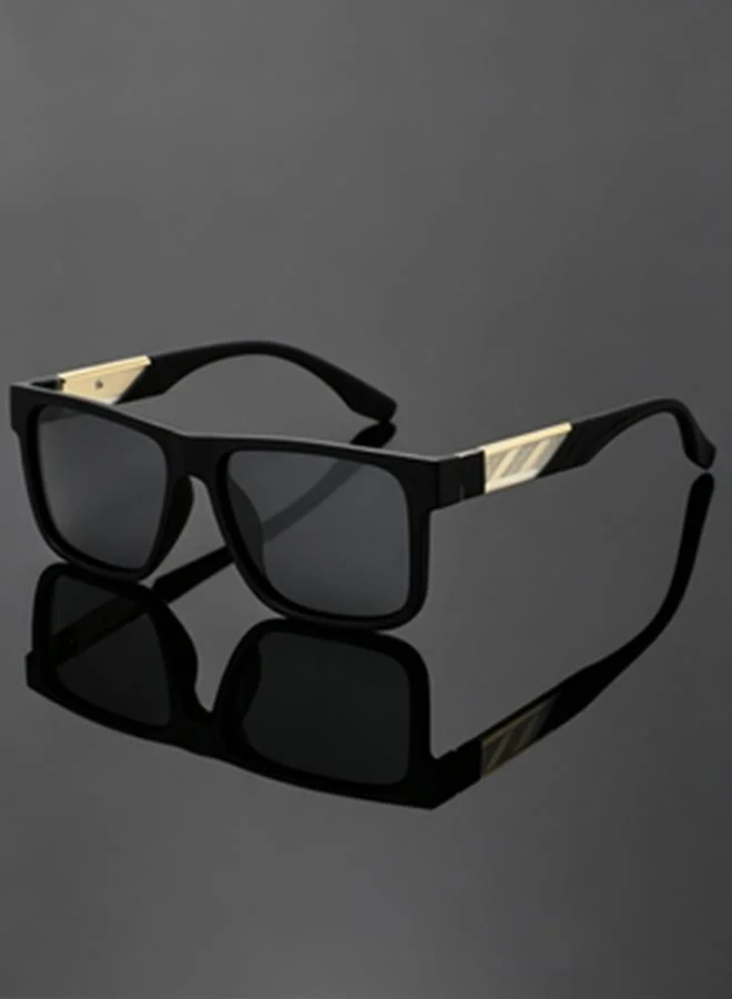 Take Two Black Flat Top Square Sunglasses