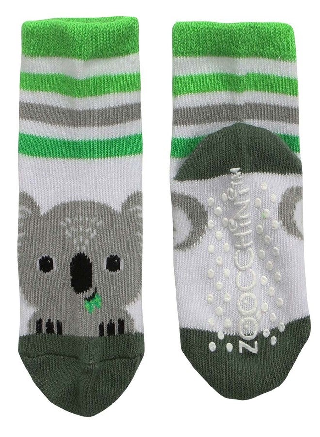 ZOOCCHINI Baby/Toddler Crawling Pants with Non-Slip Silicone Knee Grippers and Matching Anti-Skid Socks, 6-12 Months, Kai The Koala - Image 3