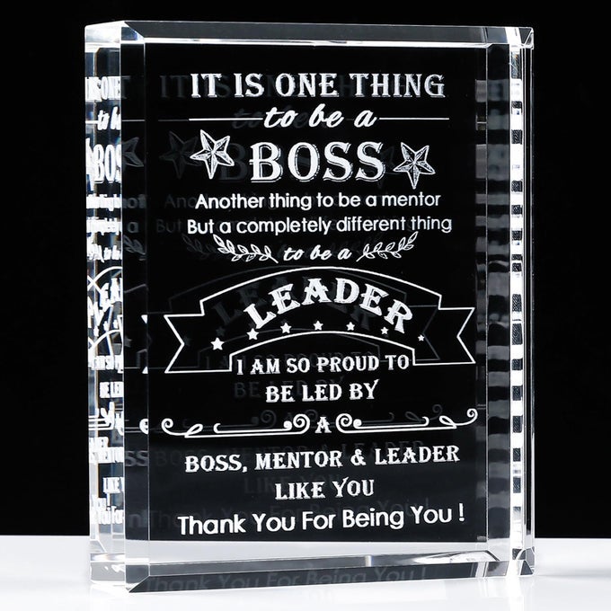 BEST BOSS GIFTS FOR MEN WOMEN CRYSTAL OFFICE KEEPSAKES THANK YOU FAREWELL GIFTS FOR BOSS LADY MENTOR SUPERVISOR LEADER RETIREMENT GOING AWAY CHRISTMAS BIRTHDAY APPRECIATION BOSS DAY GIFT FOR BOSS