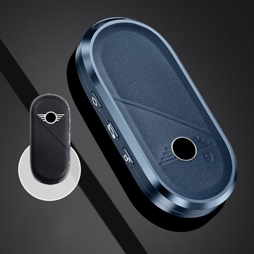ontto Key Holder Fit for Mini Countryman Cooper One Aceman U25 J01 J05 F65 F66 2024 2025 Car Accesories,PU Leather & Metal Key Cover Snap - on Design Car Key Case,Blue - Image 3