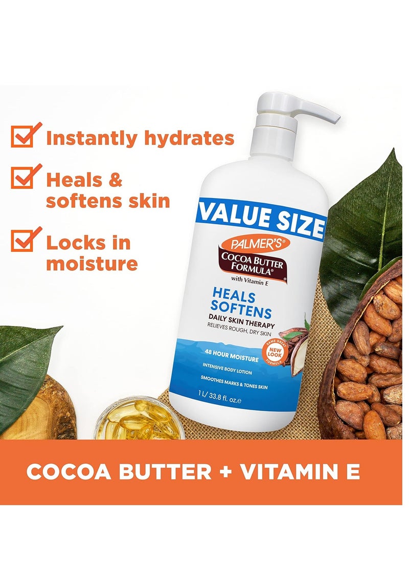 PALMER'S - Palmer's Cocoa Butter Formula Daily Skin Therapy Body Lotion, Pump Bottle, 33.8 Ounces (Pack of 2) - Image 1