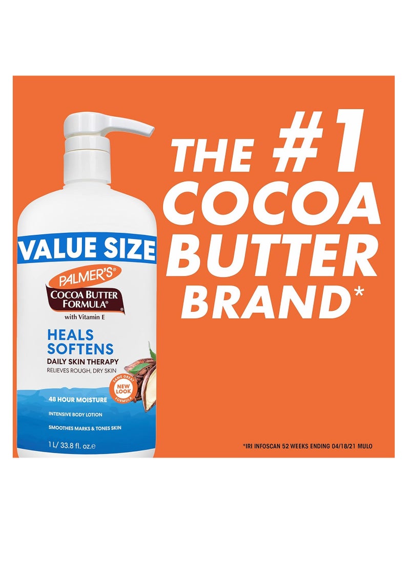 PALMER'S - Palmer's Cocoa Butter Formula Daily Skin Therapy Body Lotion, Pump Bottle, 33.8 Ounces (Pack of 2) - Image 1