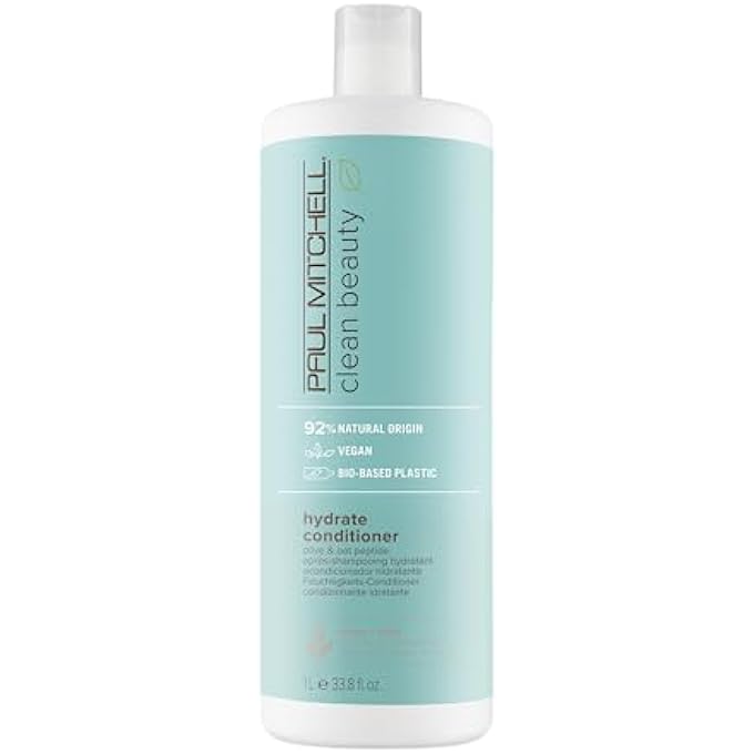 Paul Mitchell CLEAN BEAUTY HYDRATE CONDITIONER, INTENSELY NOURISHING CONDITIONER, IMPROVES MANAGEABILITY, FOR DRY HAIR, 33.8 FL. OZ. - Image 1