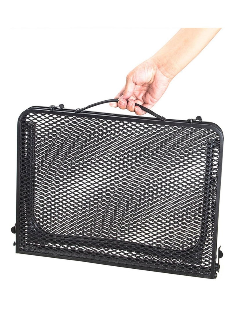 MissTiara - Mesh Camping Table Folding Portable Grill Table for Camping, Lightweight Aluminum Metal Grill Stand Table for Outdoor Picnic/Black - Image 1