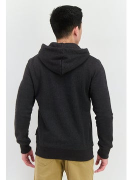 French Connection Men Hooded Long Sleeve Brand Logo Sweatshirt, Grey  - Image 3