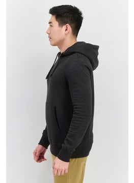 French Connection Men Hooded Long Sleeve Brand Logo Sweatshirt, Grey  - Image 2
