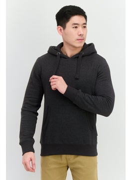 French Connection Men Hooded Long Sleeve Brand Logo Sweatshirt, Grey  - Image 1
