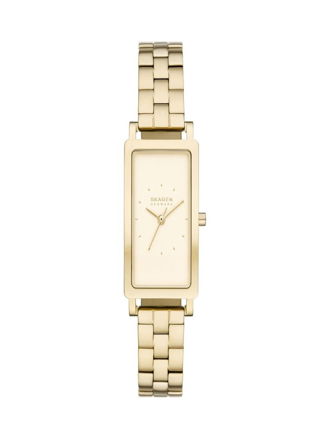 Skagen Women's Hagen Three-Hand Tank Gold Stainless Steel Bracelet Watch (Model: SKW3098), Gold - Image 1