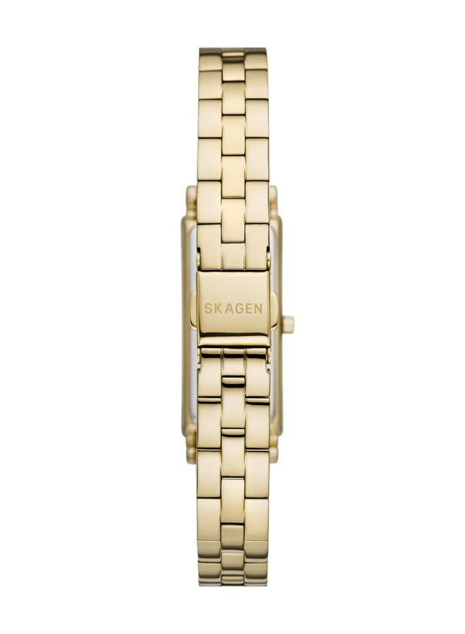 Skagen Women's Hagen Three-Hand Tank Gold Stainless Steel Bracelet Watch (Model: SKW3098), Gold - Image 2