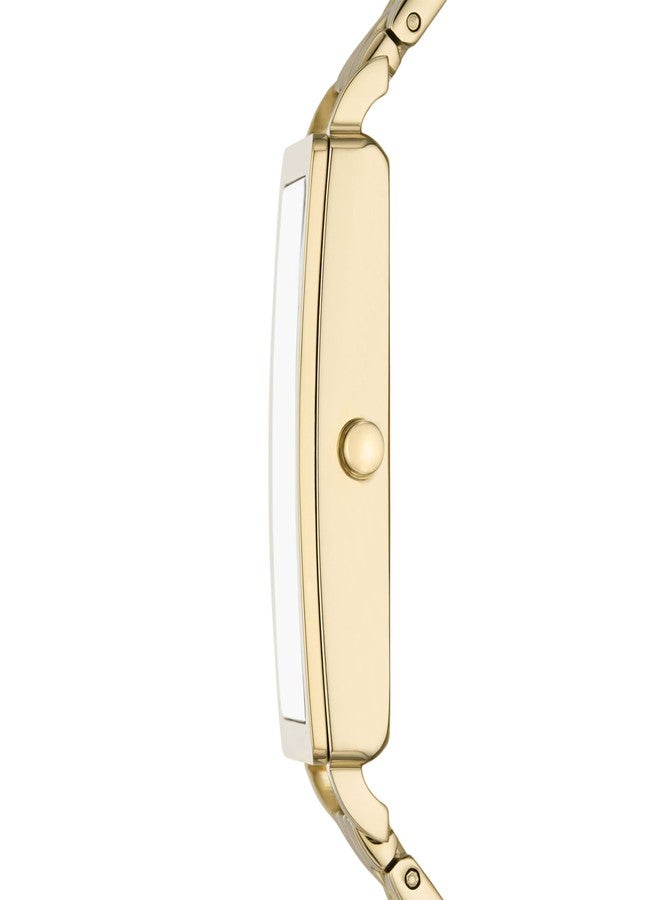 Skagen Women's Hagen Three-Hand Tank Gold Stainless Steel Bracelet Watch (Model: SKW3098), Gold - Image 3