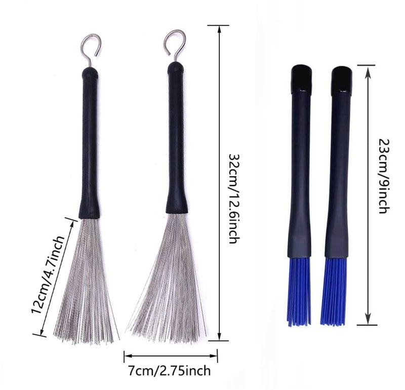 TUOREN Drumstick Bag with Floor Tom Hooks Includ 5 Pairs Drum Sticks Mallets Brushes Set Percussion Instrument Accessories for Kids Adults Drummer Practice Black - Image 3