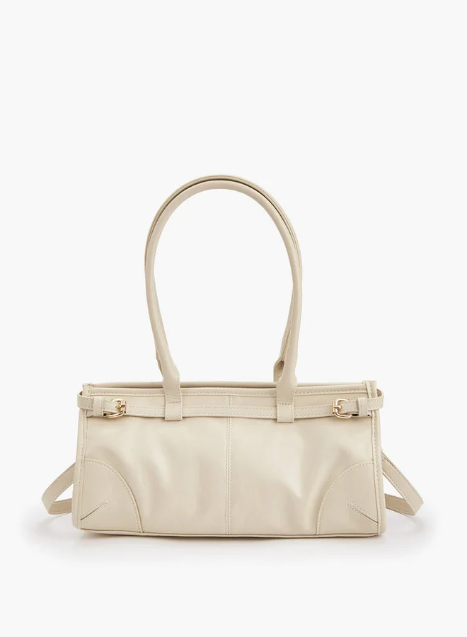 فلورا بيلا من شو إكسبرس Solid Double Handle Shoulder Bag with Detachable Strap